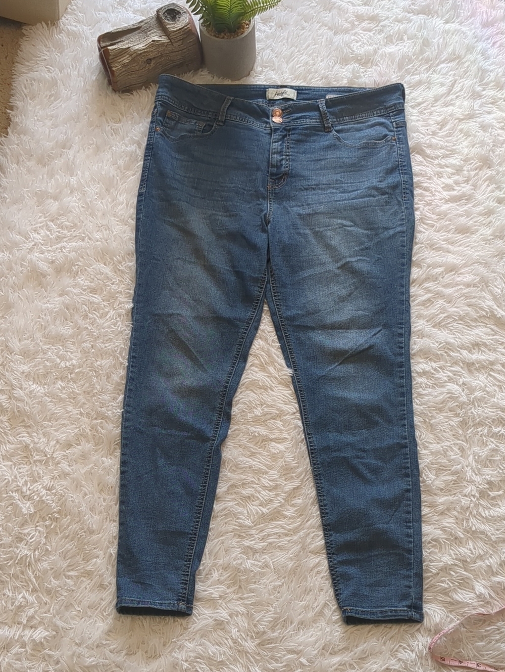 Angels Women's Skinny Jeans — Medium Blue Wash 16w